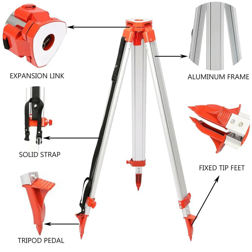 Supporto Universale per Livella Laser Altezza Regolabile da 1,04 a 1,65 Metri + Dispositivo di Misurazione da 5 Metri