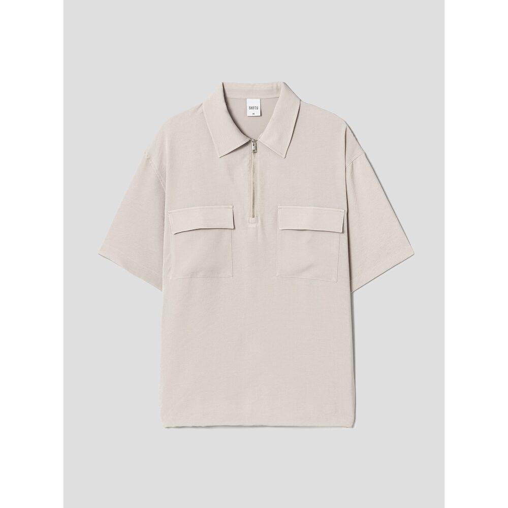 SHIFT.G Half Zipup Polo Beige