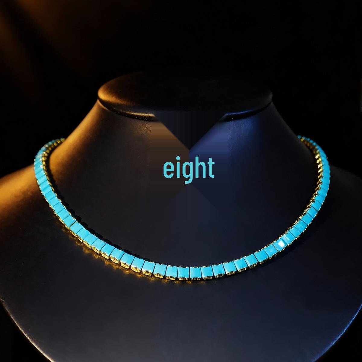 

Gorgeous Blue Zircon Necklace & Earrings Set for Weddings and Banquets бірюзовий колір синій