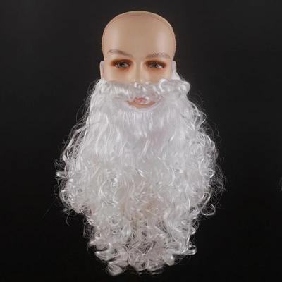 Santa Claus Dlouhý Kudrnatý Vous Dospělý Vous Bílý Falešný Vous a Čepice Santa Clause Novoroční Párty Vánoční Dekorace Cosplay Rekvizita Sada