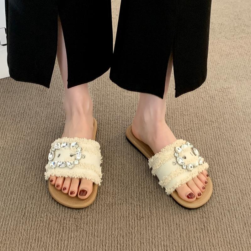 Fashion Shoes Slippers Women Summer Pantofle Shale Female Beach Slides 2025 Flat Sabot Scandals Beach Shoes Slippers Flat Slides Slipers