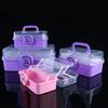 1Pc Children'S Hair Accessory Storage Box With Three Layers And Foldable Hand-Held Accessories Desktop Storage Box Nail Art Box