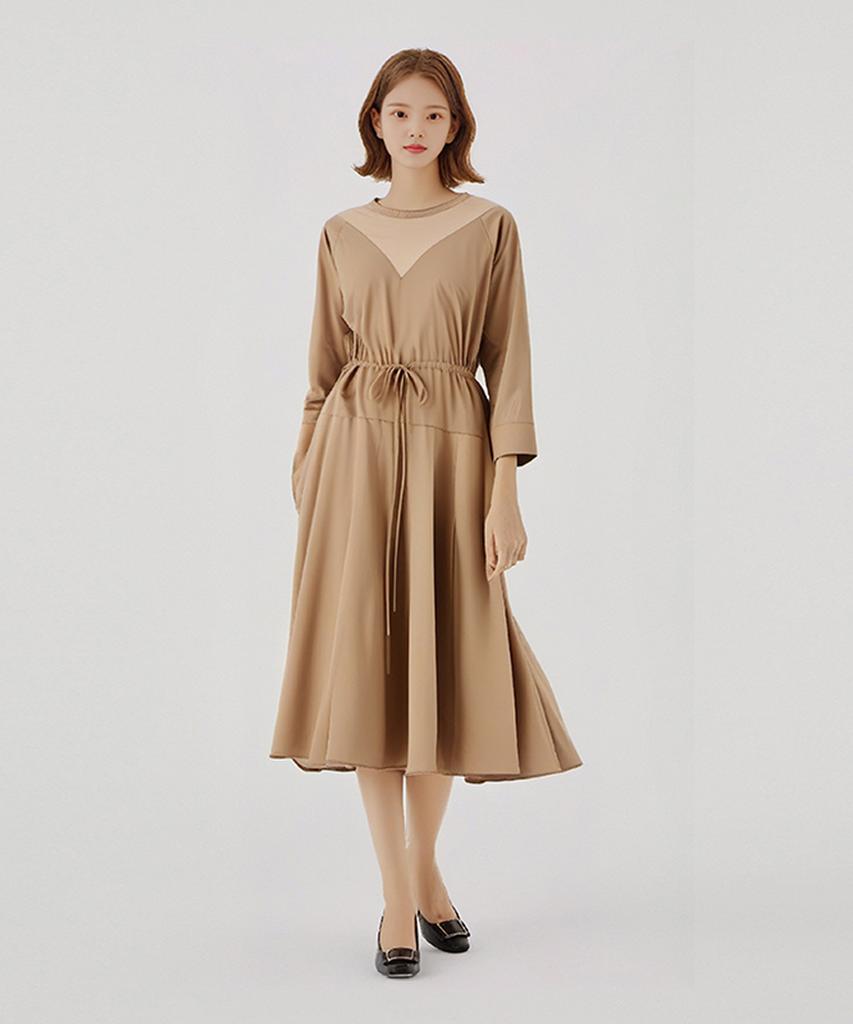 SOUP Waist String Mix Long Dress (Sy8Op30)