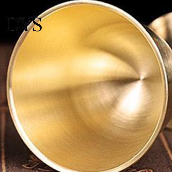 Smooth Goblet Wine Glass Durable Good Gloss Copper Portable Red Edge Cup for Daily Use Brass