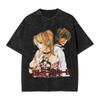 Harajuku Y2K DEATH NOTE Graphic Print T-Shirt, Washed Oversize Cotton Unisex Tee Vintage Streetwear Casual Short Sleeve Tops for Men Women