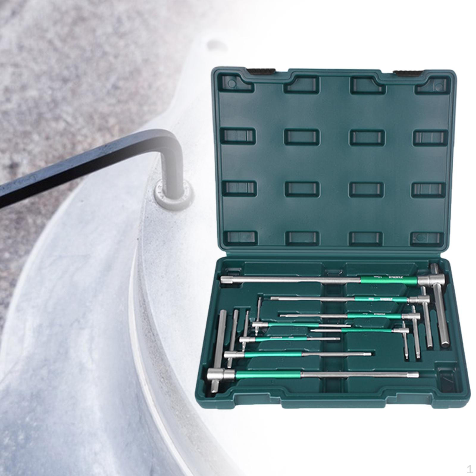 

Шестигранный ключ с Т-образной ручкой, шестигранный ключ с вращающейся муфтой, вращение на 360°, нескользящий, легкий, профессиональный 8pcs