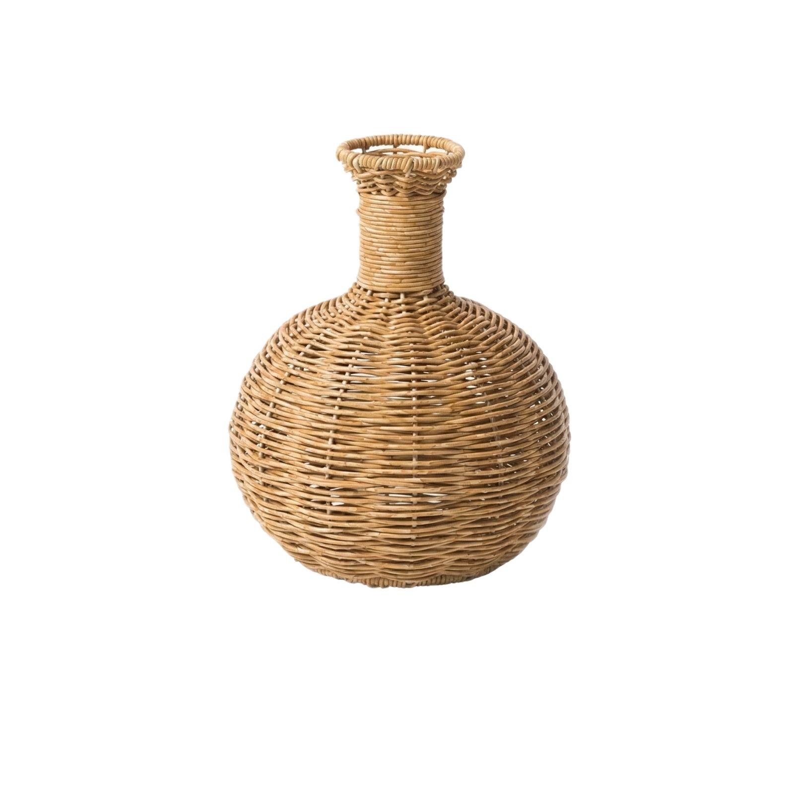 

Handcrafted Woven Rattan Decorative Vase for Home Living Room Bedroom Office Entryway Display Tabletop Arrangement One Size