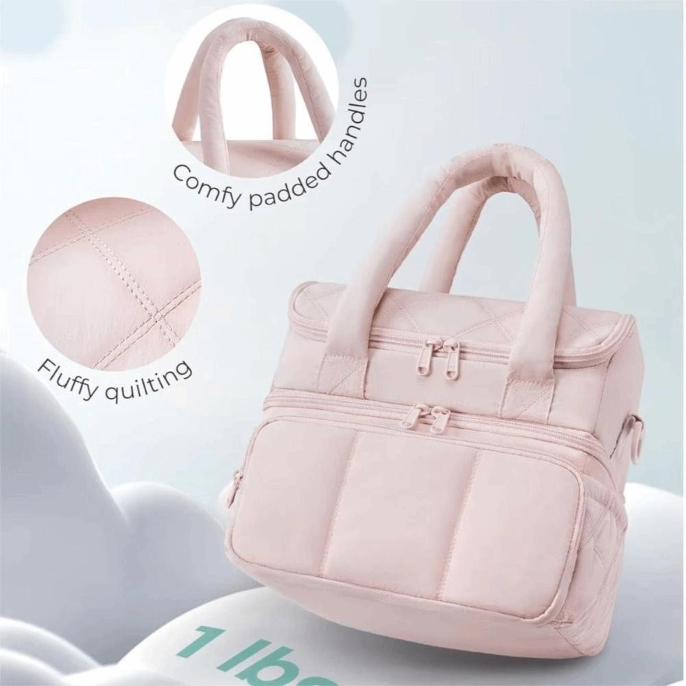 Insulated Lunch Box Double Deck Puffer Tote Easy To Use Lunch Bag  Outdoor