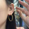 Fashionable Real Gold Electroplated Circle Earrings for Women's Simple Twisted Earrings Temperament High-end and Versatile Earrings