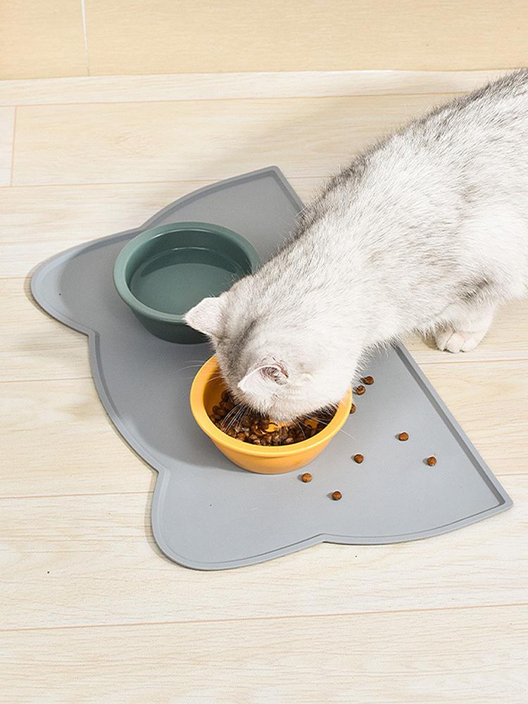 

Grey Silicone Pet Mat Pet Food Feeding Pad Waterproof Dog Cat Bowl Food Mat Puppy Feeder Tray Water Cushion Placemat серый