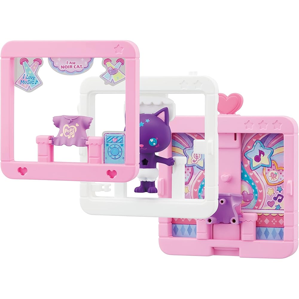 MegaHouse Snap Friends Noir Cat Rainbow Stage Action Toy for Ages 5 and Up