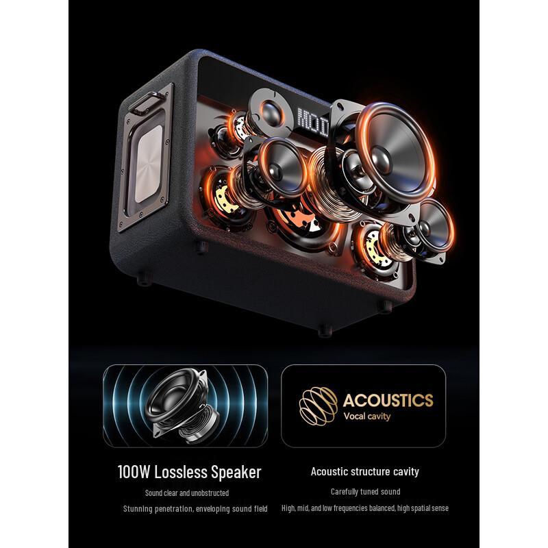 SANSUI G13 High-Power Portable Bluetooth Karaoke Machine with Dual Mics