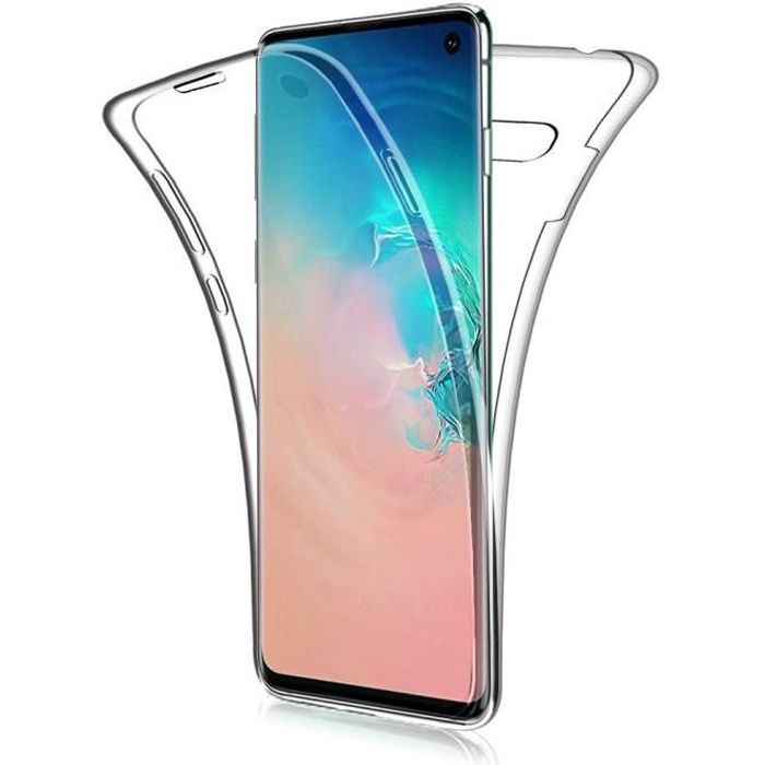 Coque Arrière Silicone - VCOMP - Samsung Galaxy S10 6.1" - Protection 360° - Transparent - Souple