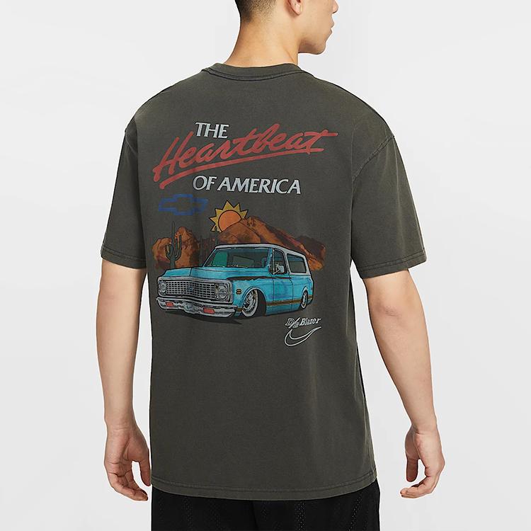 Nike Devin Booker Knitted Loose Casual Comfortable Soft Short Sleeve T-Shirt Men Tops Coal-Black HV6691-060