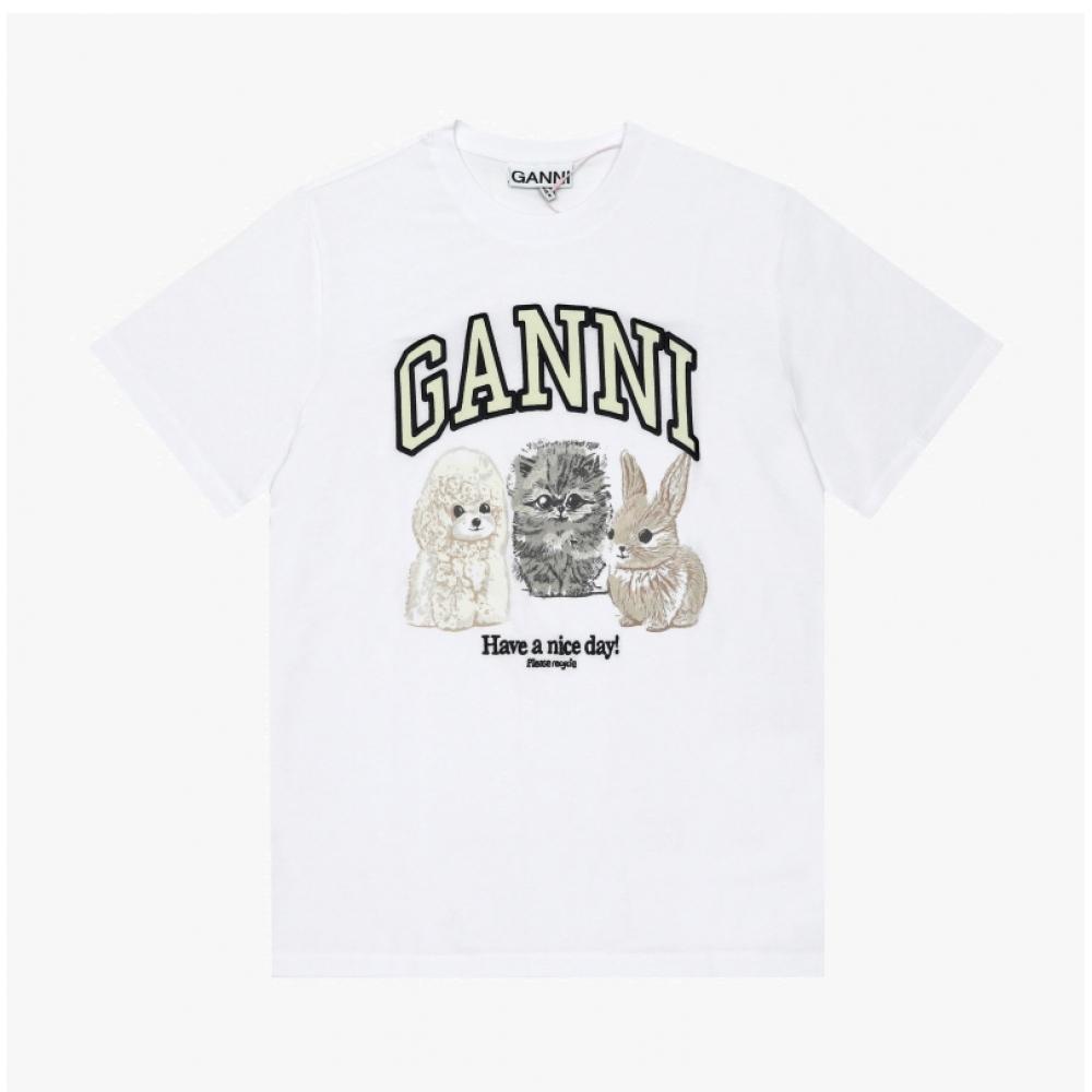 Ganni Animal Logo PrinT Women S T ShirT T4237 151