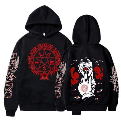 Anime Hellsing Ultimate Hoodies Manga Alucard Print Streetwear Men Women Fashion Oversized Sweatshirts Hoodie Harajuku Pullover