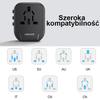 Usams Adapter Siec. 2Xusb T55 12W4W1 Us/Au/Eu/Uk Czarny/Black Cc173Tc01 (Us-Cc173) Univesal Travel Charger