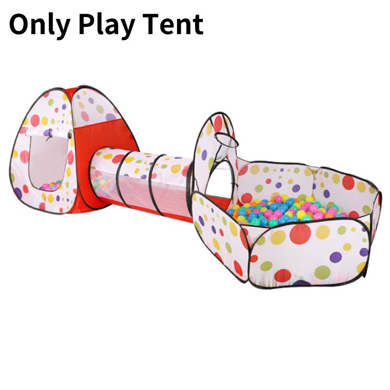 

Палатка игровая детская портативная 3 в 1 с туннелем и бассейном с шариками Red Black