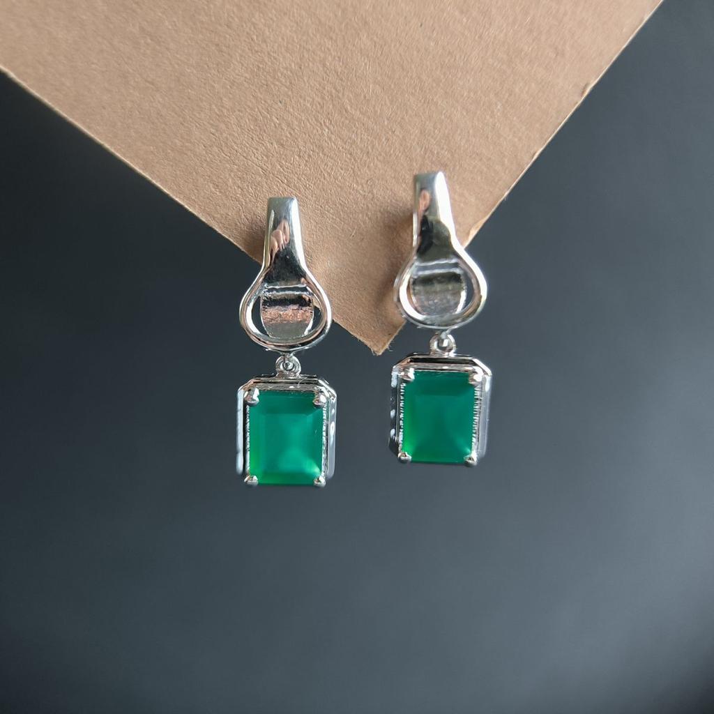 Серебряные серьги с натуральным агатом 3.688ct (2189770)