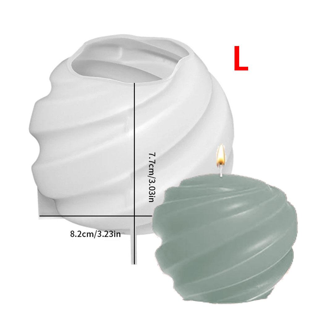 Scented Column Soy Candles Silicone Mould Unique 3D Round Swirl Sphere Gypsum Resin Molds Making Tool Party Decor Craft Supplies