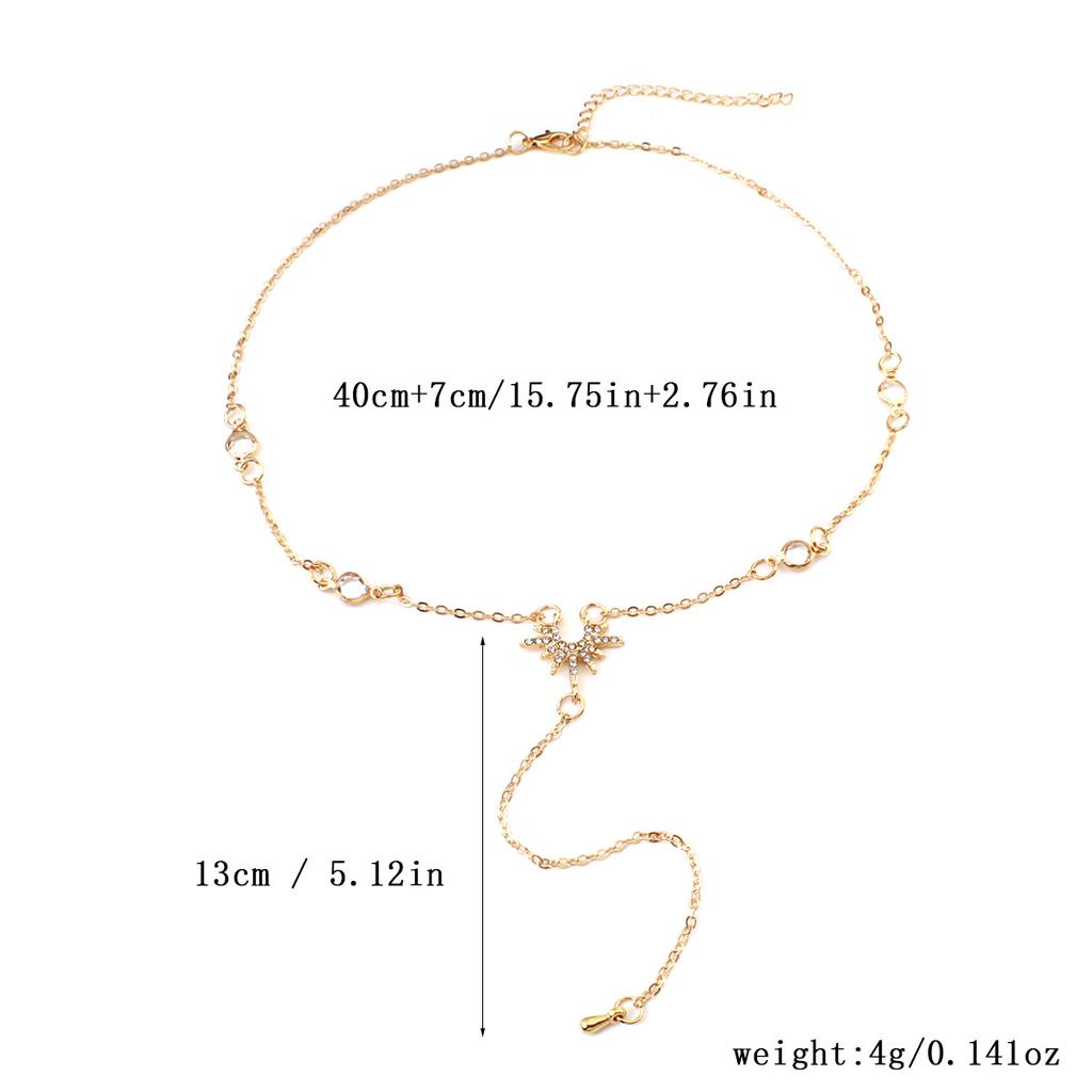 Y-shaped Necklace fashion women's long tassel sunflower necklace jewelry gift