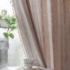 Curtain Finished Embroidery Stripes Hollow Tan Bedroom Jacquard Kitchen Small Window Short Curtain