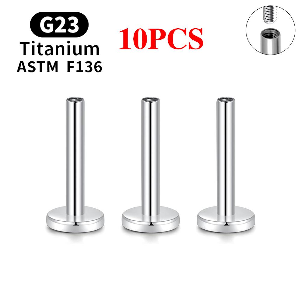 10 Stück G23 Titan Piercing Intern Gewindete Stecker Ohrstecker Stäbchen Basis 16G Für Labret Lippe Ohr Körper Piercing Schmuck Zubehör