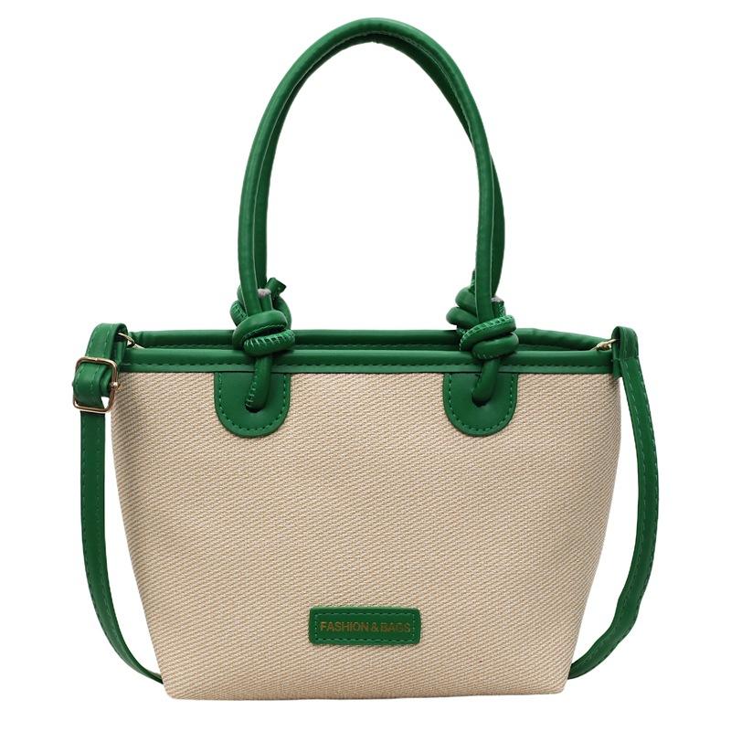 

Fashion handcarried woven bucket bag women s spring and summer simple shoulder bag niche commuter messenger bag bag зелений