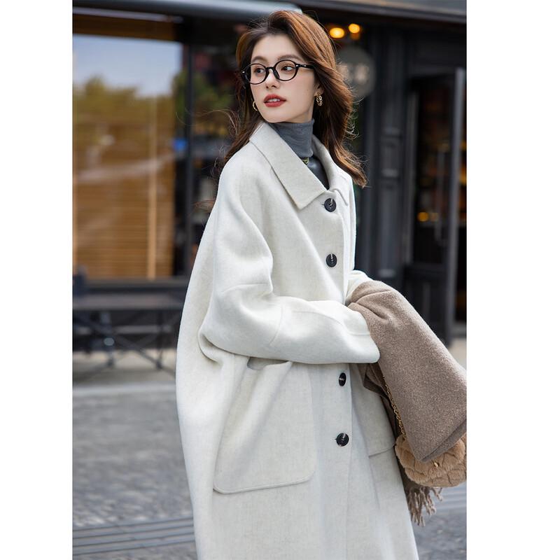 Mocana Women's Elegant Long Wool Blend Coat