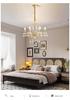 American Crystal Copper Chandelier - Elegant European Candle Style for Living, Dining, and Bedroom