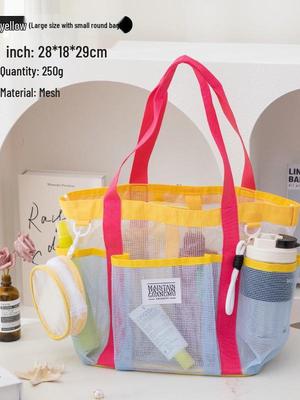 Damen Wasserdichte Reise-Make-up- und Toilettenartikeltasche mit großem Fassungsvermögen, mehreren Taschen und Netzfächern