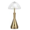 Gold Cordless Desk Lamp Rechargeable 3 Color Touch Dimmable Bedroom Crystal Lamp for Restaurant Dini