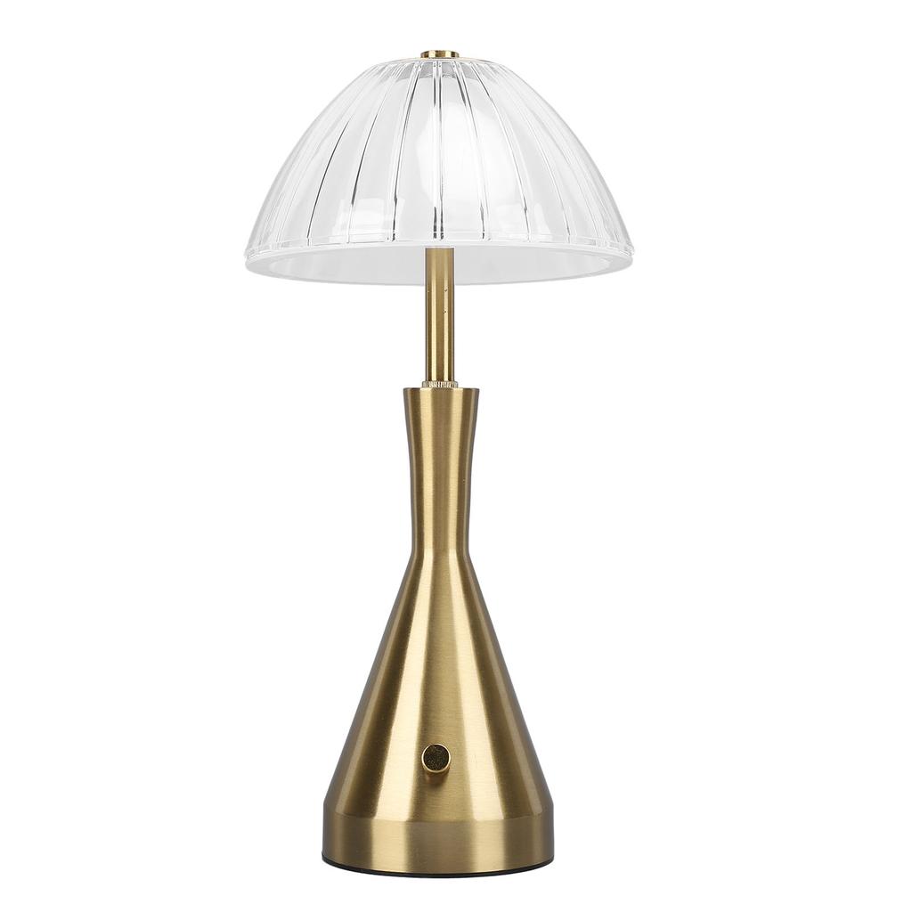 Gold Cordless Desk Lamp Rechargeable 3 Color Touch Dimmable Bedroom Crystal Lamp for Restaurant Dini