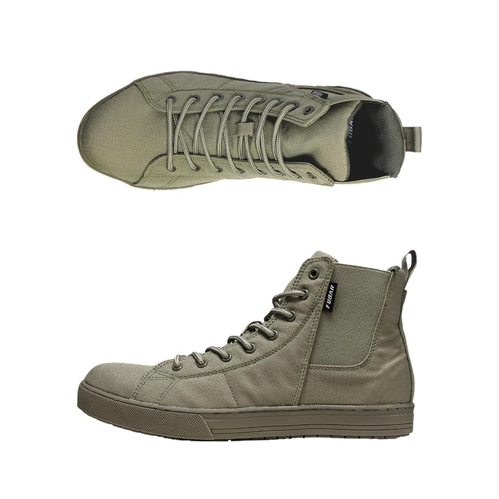 Otafuku Gloves Fubar Canvas Work Shoes with Side Steel Toe Size Cm High-Cut Gore, FB-846, Cap, Olive, 28.0