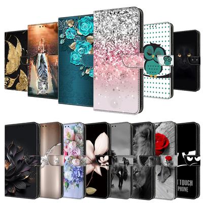 Capa carteira com suporte para cartão floral capa de couro PU com alça de pulso capa à prova de choque para Google Pixel 8 7A 7Pro 6A 8Pro