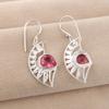 Pink Tourmaline Gemstone 925 Sterling Silver Women Jewelry Partywear Earring 1.5" For Gift CE-26-9