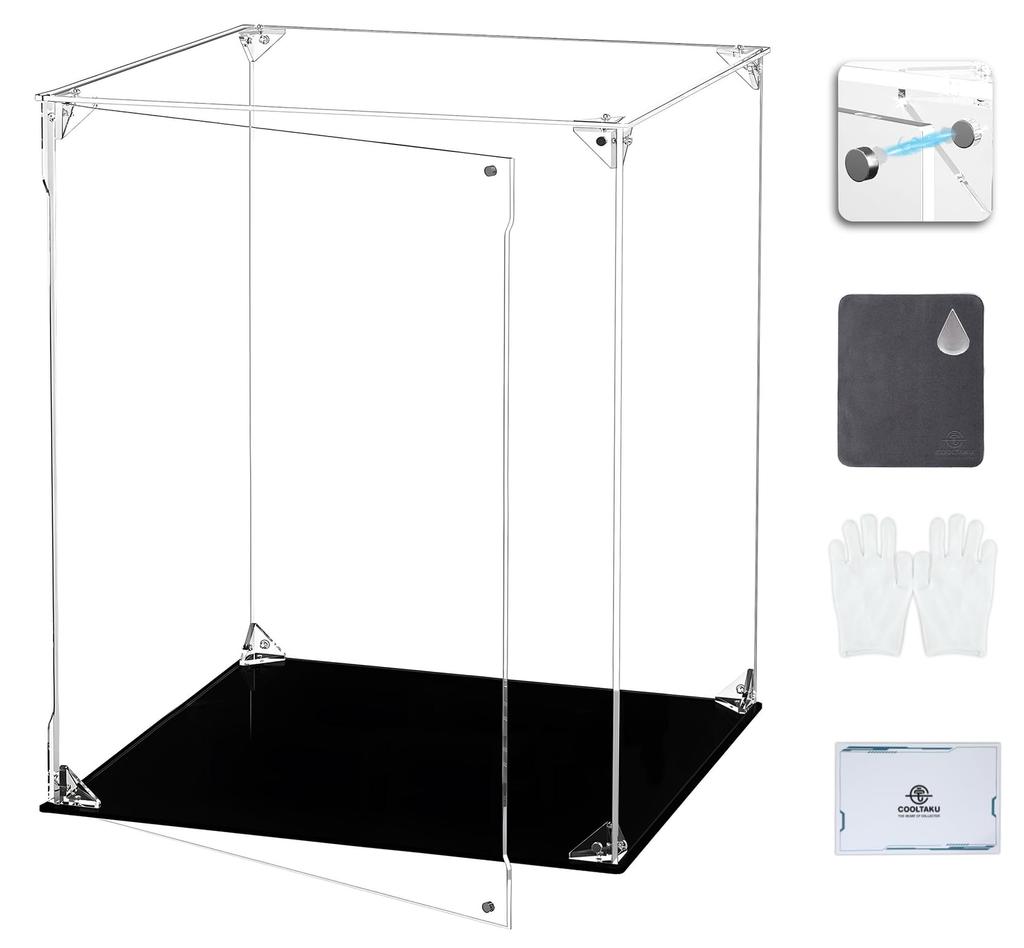 COOLTAKU Figure UV Magnetic Magnetic Front Collection More Assembled Acrylic Display Stain Cleaning Cloth Figure Storage 30 X Depth 30 X Height Black