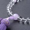 Women's Prayer Beads, Genuine Crystal and Fujiun Stone with Silk Tassel, Informal Prayer Beads, Recitation, Funeral, Memorial Service, Buddhist Servic