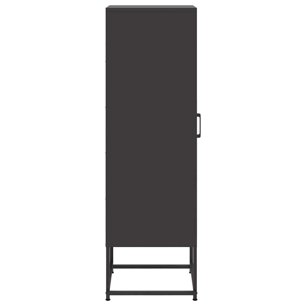 Vidaxl Szafka, Czarna, 36X39X123 Cm, Stal
