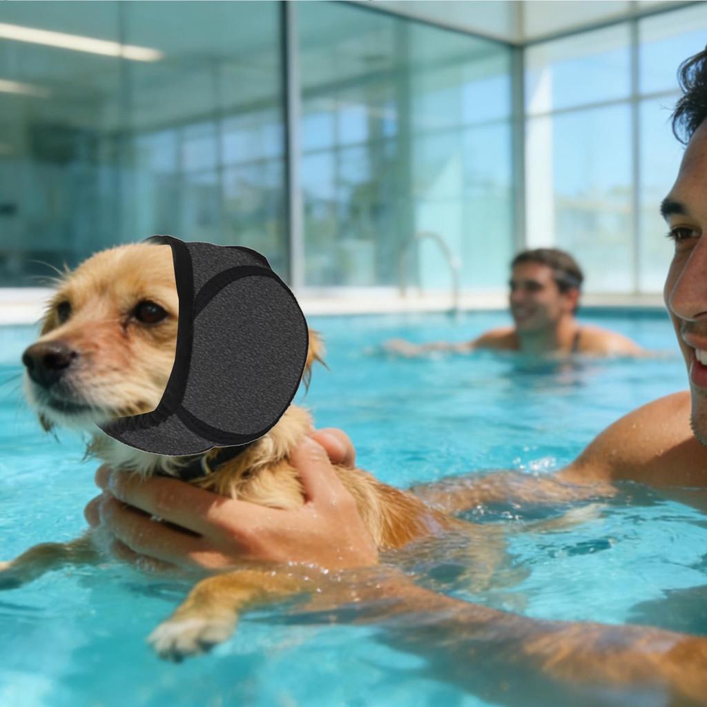 Hunde-Ohrenabdeckung Wasserdicht Geräuschunterdrückendes Stirnband zum Schwimmen Baden Pflege Angstlinderung Französische Bulldoggen Hunde Haustier-Ohrenschützer