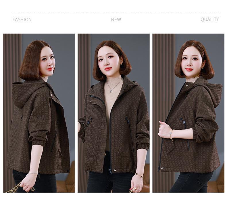 Women's Hooded Short Jacket - Spring/Autumn 2024: Stylish, Loose Casual Fit for Middle-Aged and Petite Fashion.