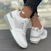 Women Sneakers Luxury Rhinestone Casual Shoes Fashion Platform Wedge Shoes for Women Lace-up Sport Running Shoe Zapatillas Mujer