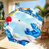 Blue Smurfs Print Automatic Open Close Umbrella, Portable Foldable Umbrella, for Outdoor Commute Camping Trip, Ideal Birthday Gift