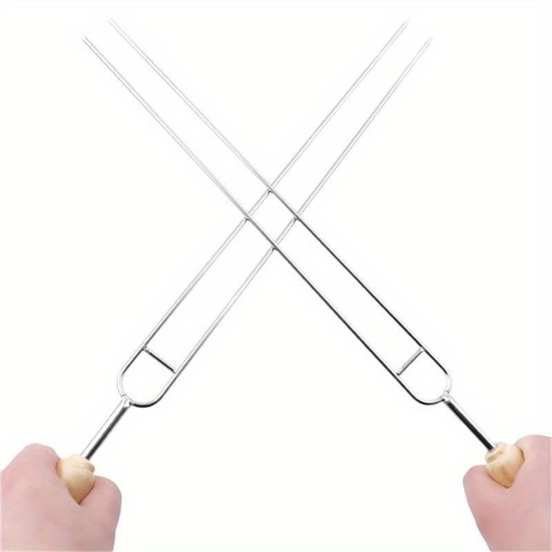 6 Teile/satz Grill Werkzeuge Edelstahl Fleisch Grill U Form Gabel Kochen Im Freien Mais Halter BBQ Gabel Werkzeug