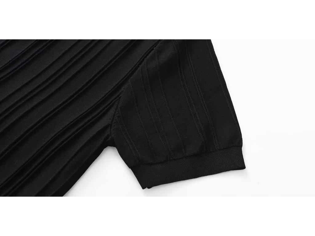 Men's Summer Retro Striped Polo Shirt - Short Sleeve, Loose Fit, Ribbed Collar