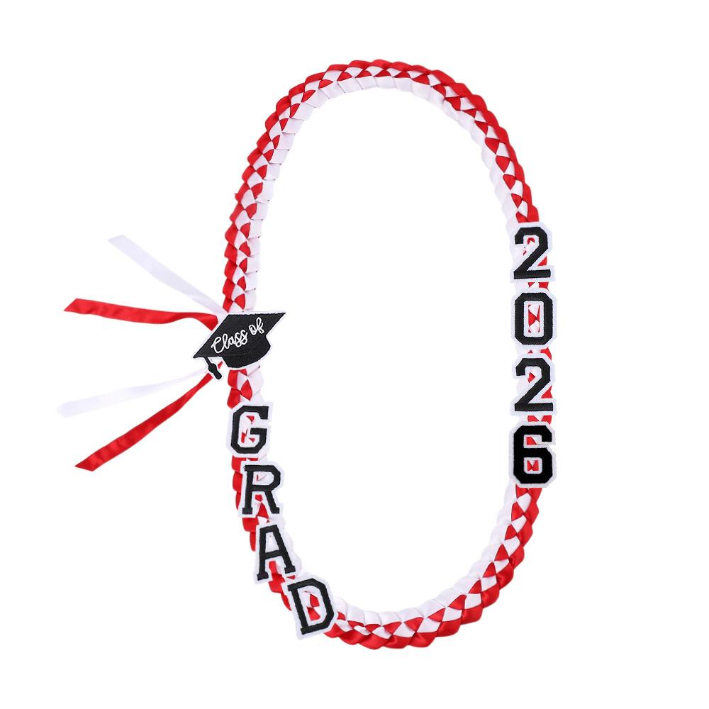 

Creative Double-layer Ribbon Graduation Wreath Woven Necklace Ribbon Lanyard Honor Cord Handmade Sash One Size