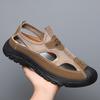 Men's Sandals Summer Breathable Hollow Mesh Hole Shoes Outdoor Non-Slip Lightweight Athleisure Shoes Toe Sandals