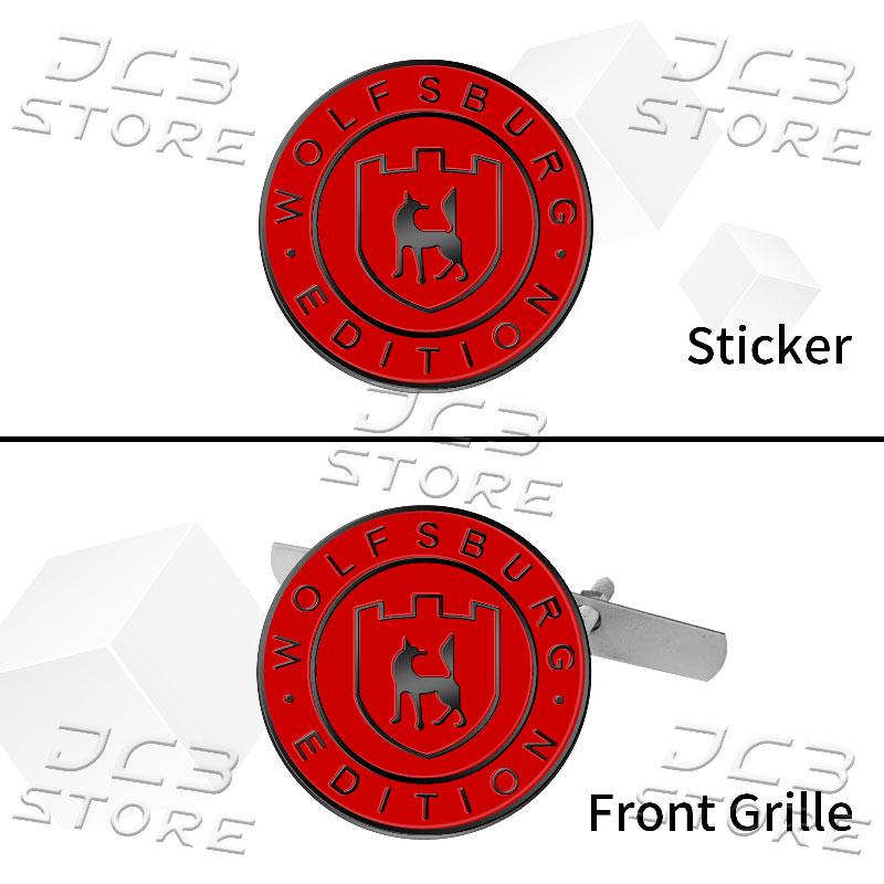 Wolfsburg Edition Logo Emblem Car Front Grill 3D Metal Sticker Body Rear Trunk Badge For Golf MK3 MK4 MK5 Passat Jetta Polo