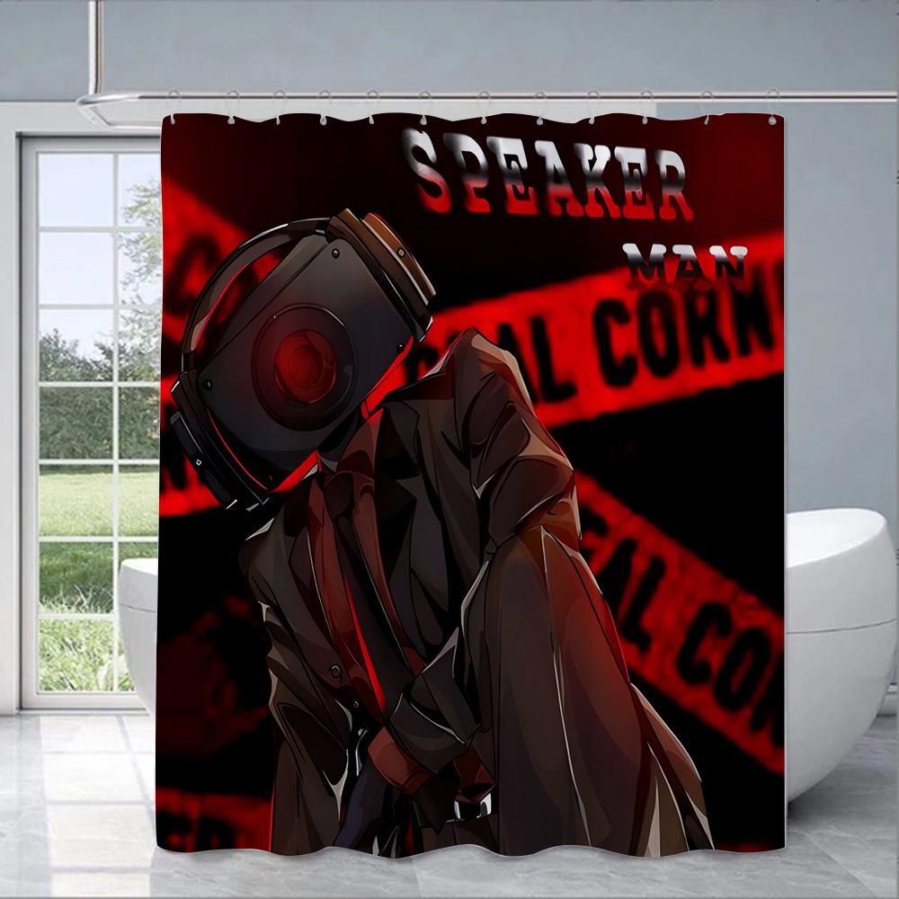 S-Skibidi Toilet Shower Curtain Waterproof Polyester Fabric Paint Colorful Bath Curtains Home Bathroom Decor Curtain With Hook