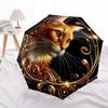 1pc Golden Feline Elegance Automatic Umbrella - Automatic Opening And Closing, Sturdy Iron Frame, Formal Occasions Yy251018145
